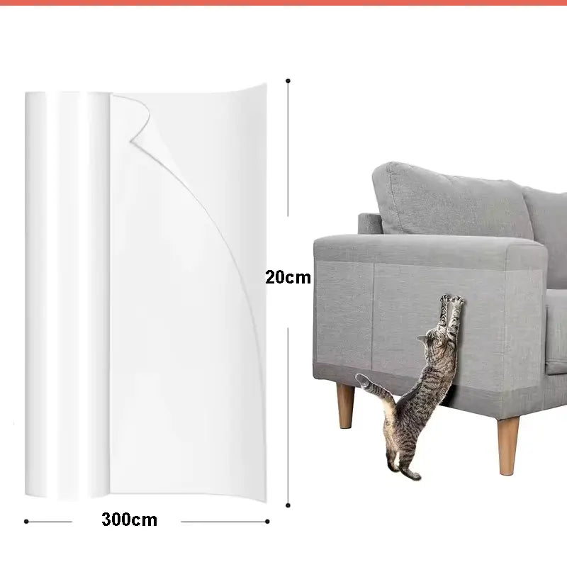 Film protecteur anti-griffes pour canapé et meubles transparent 20*300cm