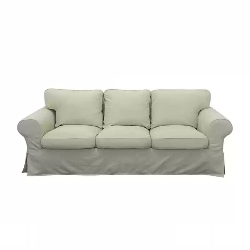 Housse canapé IKEA EKTORP luxe velours strié renforcé écru