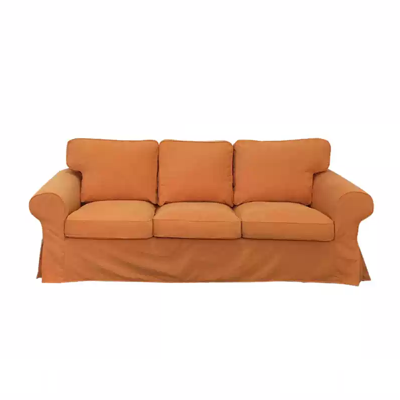 Housse canapé IKEA EKTORP luxe velours strié renforcé orangé