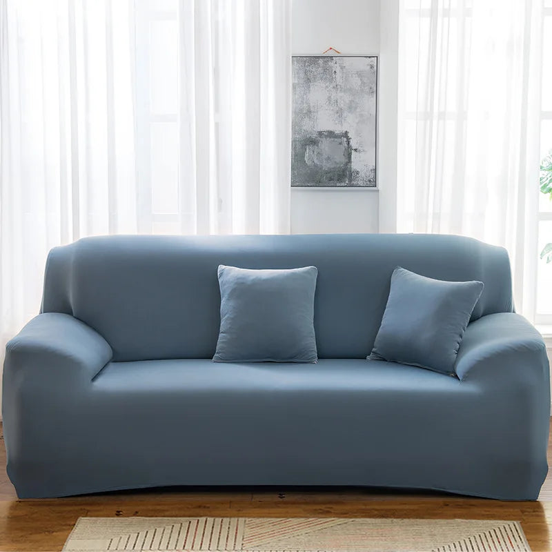 Housse canapé extensible bleue ardoise