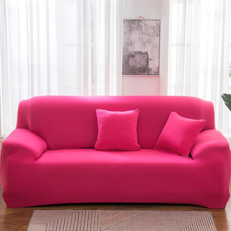 Housse canapé extensible lycra rose