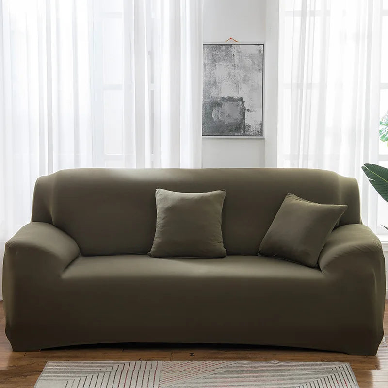 Housse extensible canapé khaki