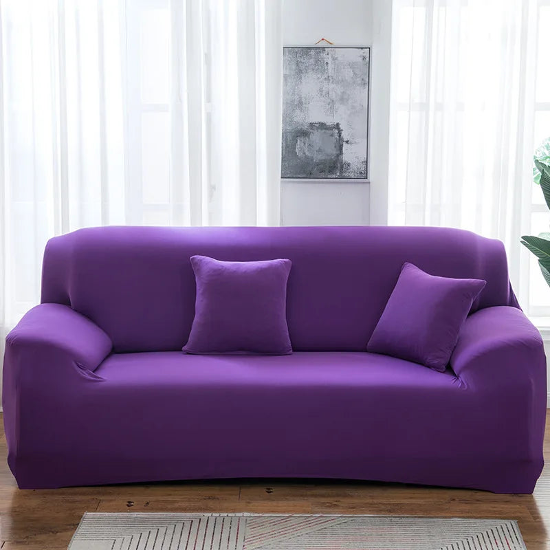 Housse extensible canapé mauve