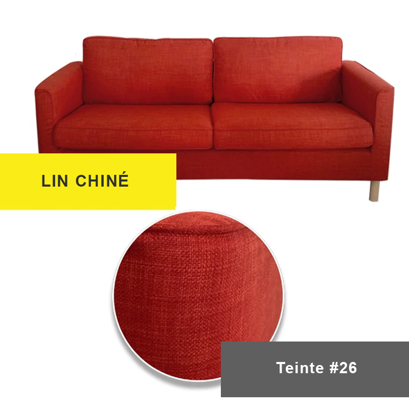 Housse pour canapé IKEA PARUP 2 places lin chiné rouge