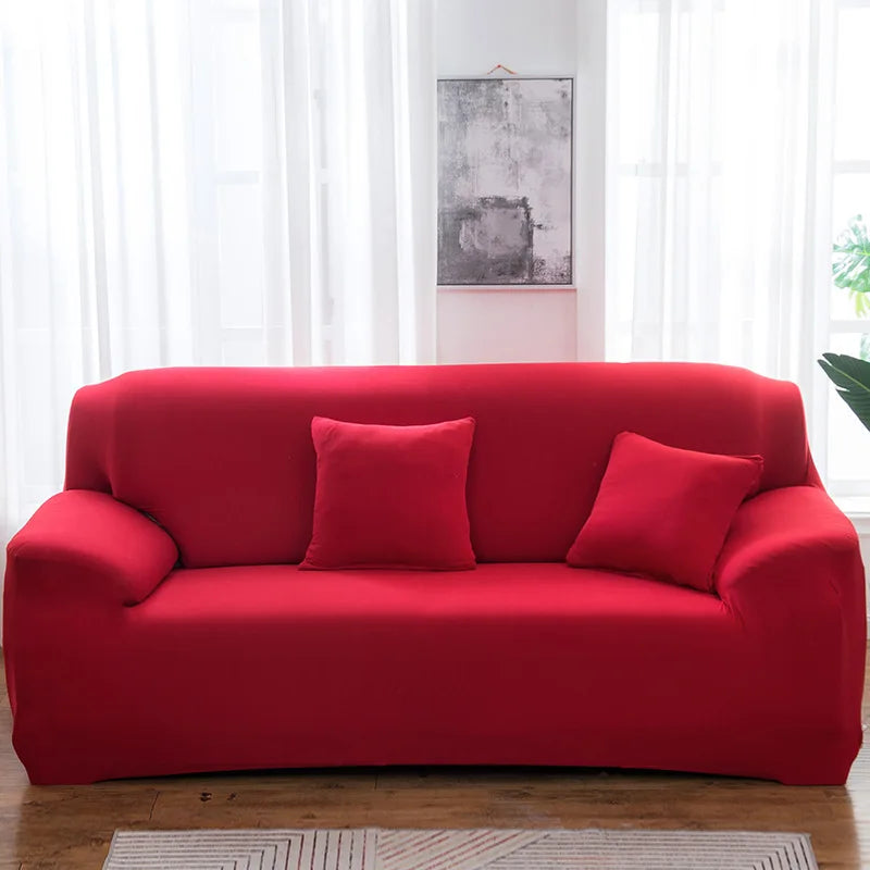 Housse protection extensible canapé rouge
