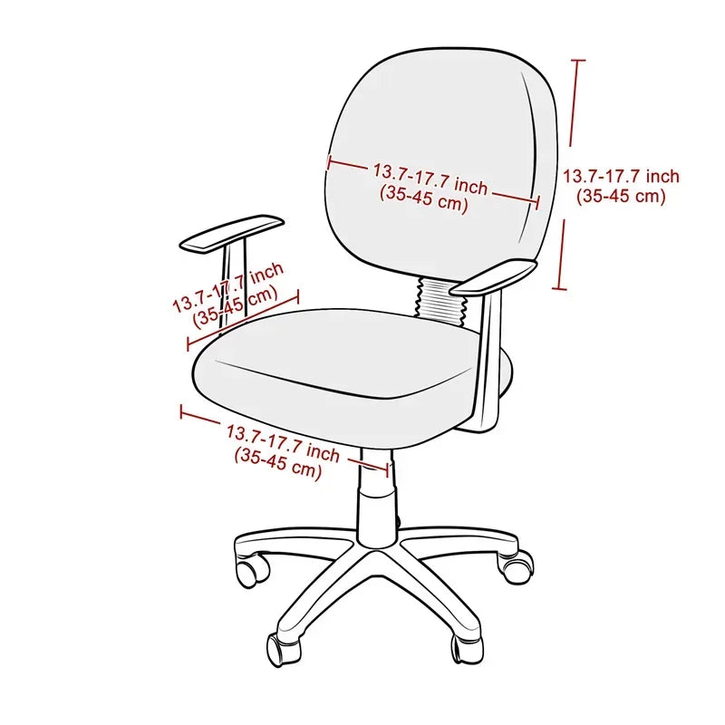 Stretch damask velvet office chair cover – 2 pieces, backrest and seat
