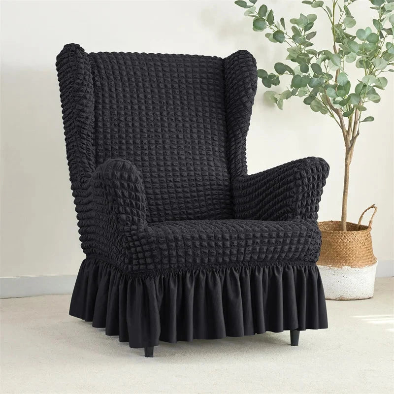 Housse pour fauteuil IKEA Strandmon avec jupe noir