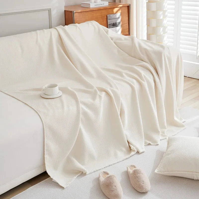 housse de canapé grande taille imperméable et anti griffes velours teddy