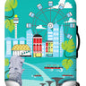 Housse de protection pour valise à roulette cabine ou XL motif turquoise