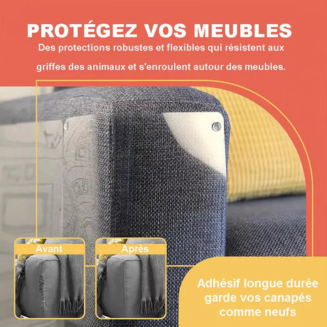 Film protecteur anti-griffes pour canapé et meubles transparent et résistant