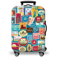 Housse de protection pour valise à roulette cabine ou XL motif monde