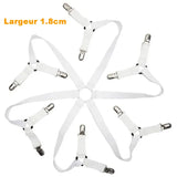 Attaches élastiques pour housses de canapé anti glisse blanc 12 clips