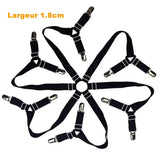 Attaches élastiques pour housses de canapé anti glisse noir 1.8