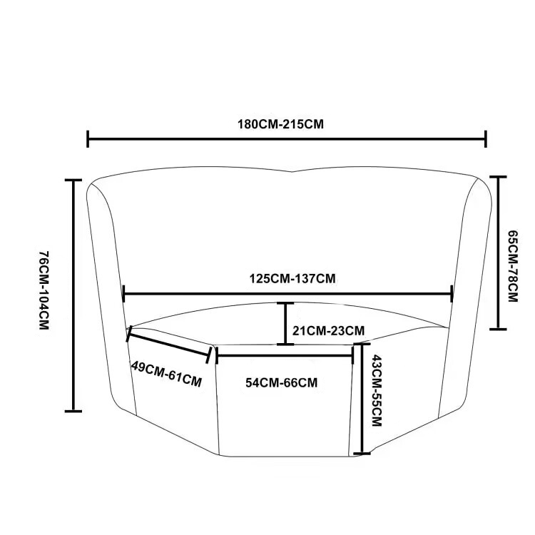 Relaxed corner sofa cover with 5 -seater jacquard microfiber footrests