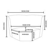 Relaxed corner sofa cover with 5 -seater jacquard microfiber footrests