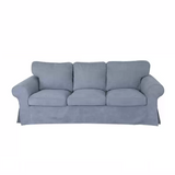 Housse canapé IKEA EKTORP luxe velours strié renforcé bleue ardoise