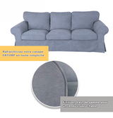 Housse canapé IKEA EKTORP luxe velours strié renforcé bleue ardoise tissu