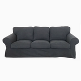 Housse canapé IKEA EKTORP velours strié renforcé gris foncé