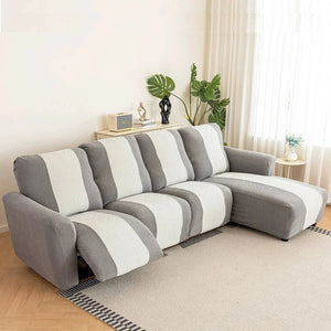 Relaxed corner sofa cover with or without chaise longue in reinforced, scratch-resistant fabric