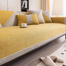 Housse de canapé antidérapante coton  twill denim ocre
