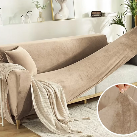 Housse de canapé extensible velours doux et chaleureux