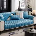 Housse de canapé luxe en velours épais renforcé bleue