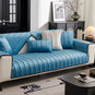 Housse de canapé luxe en velours épais renforcé bleue