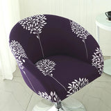 Housse de chaise de bar gabin grand dossier incurvé lycra violet