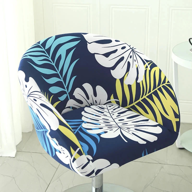 Housse de chaise de bar gabin grand dossier incurvé lycra 