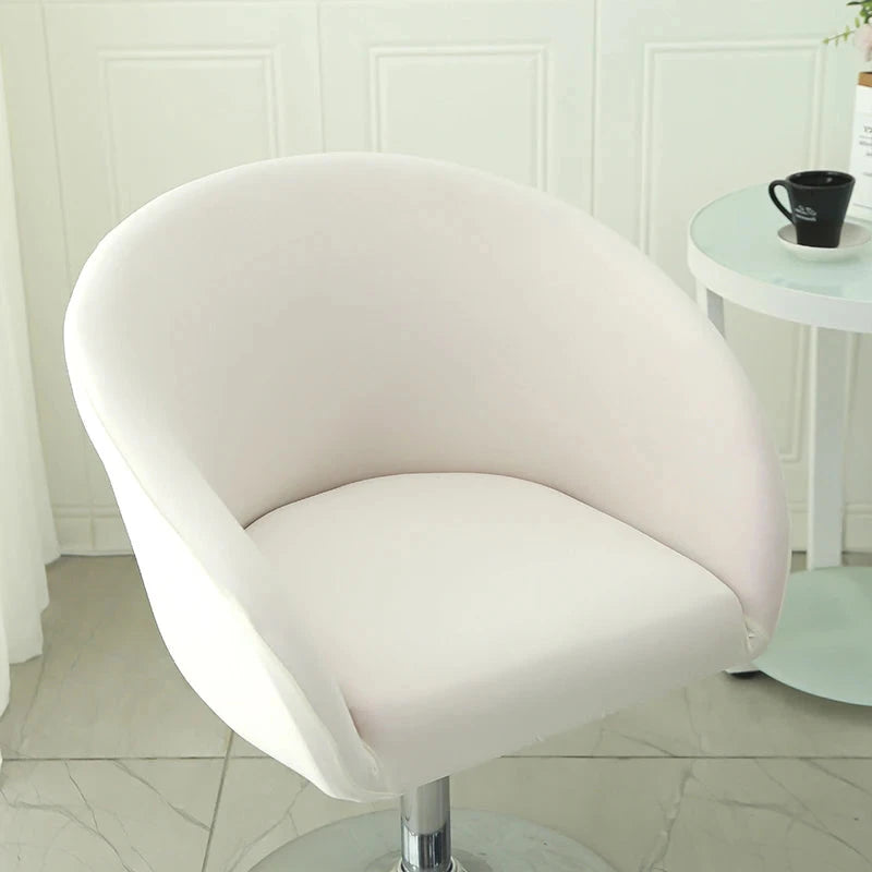 Housse de chaise de bar gabin grand dossier incurvé lycra blanc