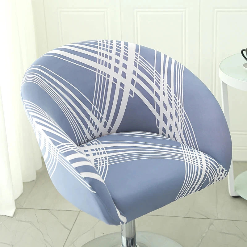 Housse de chaise de bar gabin grand dossier incurvé lycra 