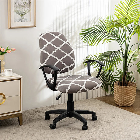 Housse de chaise de bureau extensible moderne tissu imprimé motif 2