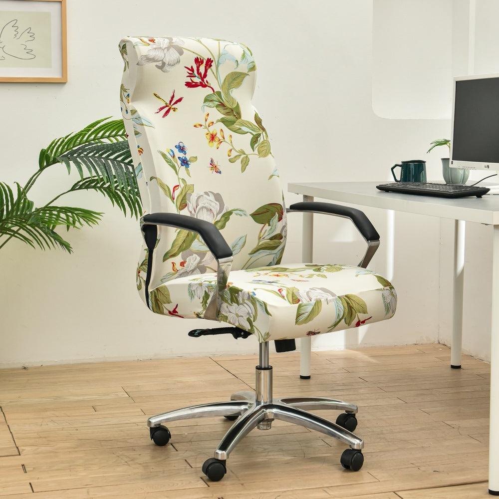 Housse de chaise de bureau motif floral