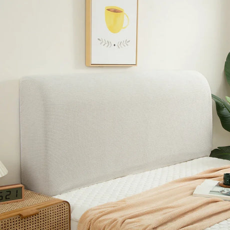Housse de tête de lit extensibles en microfibres ivoire