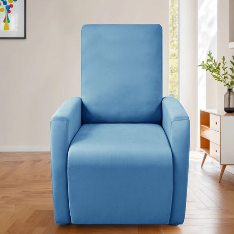 Housse fauteuil relax relevable dossier long lycra déperlant bleue