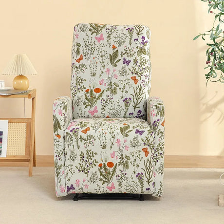 Housse fauteuil relax relevable électrique dossier long motif 2 de face