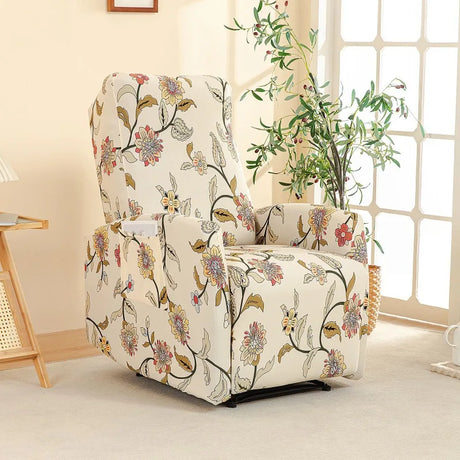 Housse fauteuil relax relevable électrique dossier long motif imprimé 11