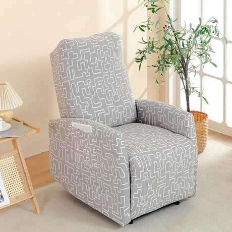 Housse fauteuil relax relevable électrique dossier long motif imprimé 15
