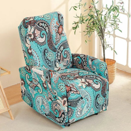 Housse fauteuil relax relevable électrique dossier long motif imprimé 18