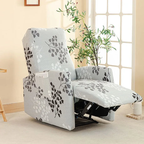 Housse fauteuil relax relevable électrique dossier long motif imprimé 5 profil