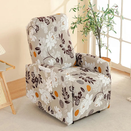 Housse fauteuil relax relevable électrique dossier long motif imprimé 7