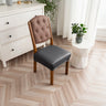 Housse pour assise de chaise simili cuir imperméable gris foncé