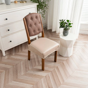 Housse pour assise de chaise simili cuir imperméable taupe