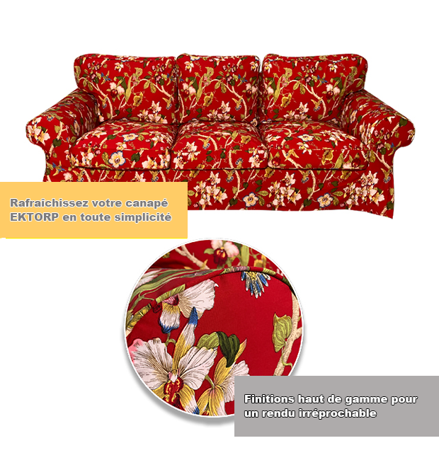 Housse pour canapé 3 places IKEA EKTORP motif imprimé 