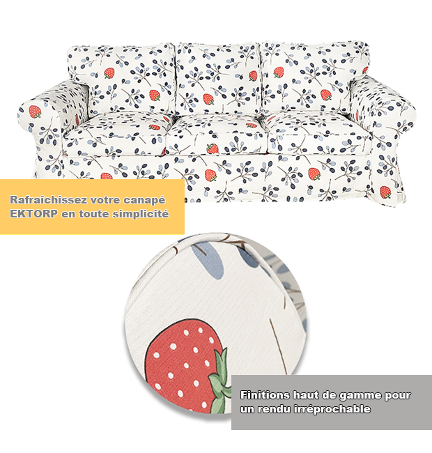 Housse pour canapé IKEA EKTORP 3 places motif imprimé 