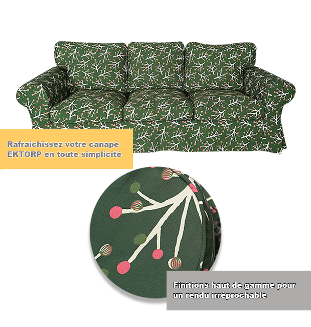 Housse pour canapé IKEA EKTORP 3 places motif imprimé 