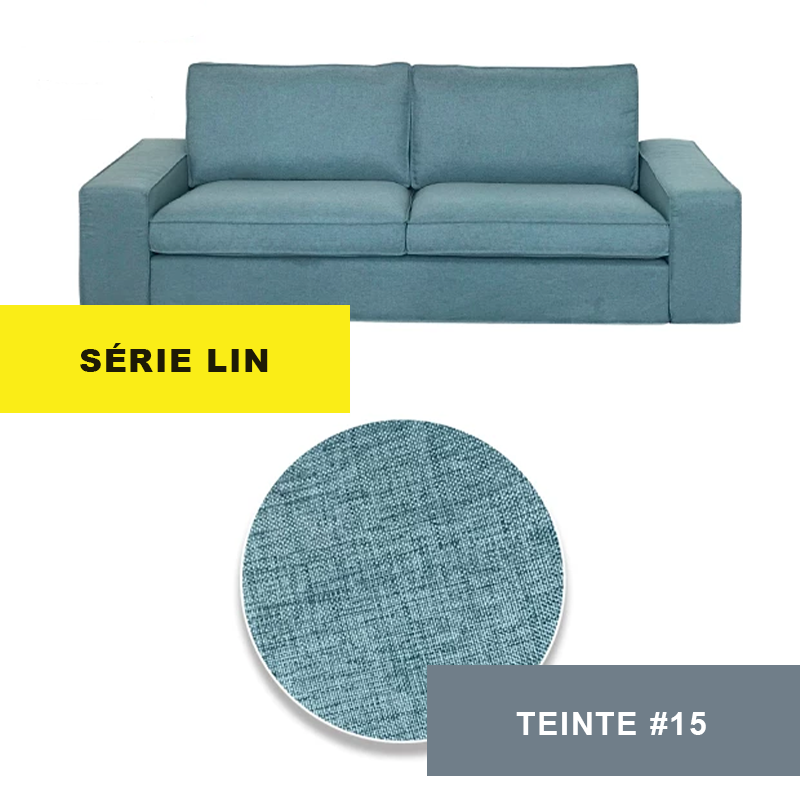 Housse pour canapé IKEA KIVIK 2 places lin bleue 