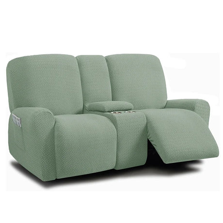 Housse pour canapé relax 2 places avec console vert matcha