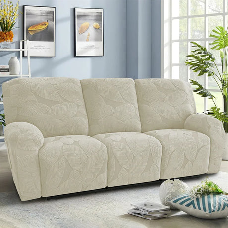 Housse pour canapé relax 3 places relevable inclinable luxe beige