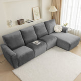 Housse pour canapé relax avec méridienne pur velours Gris